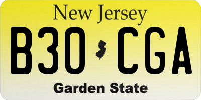 NJ license plate B30CGA