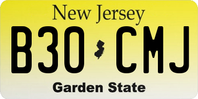 NJ license plate B30CMJ