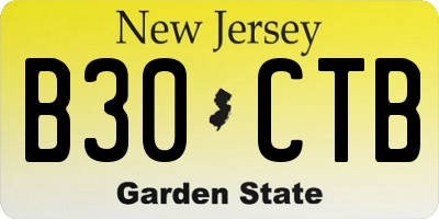NJ license plate B30CTB