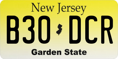 NJ license plate B30DCR