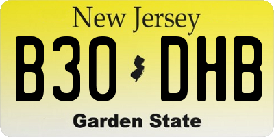 NJ license plate B30DHB