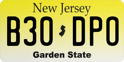 NJ license plate B30DPO