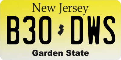 NJ license plate B30DWS