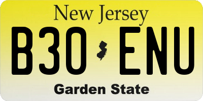 NJ license plate B30ENU