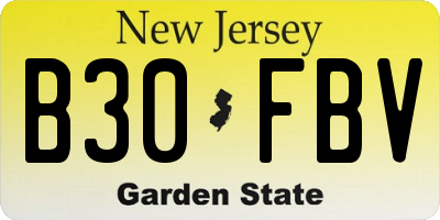 NJ license plate B30FBV