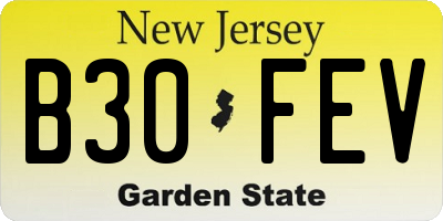 NJ license plate B30FEV