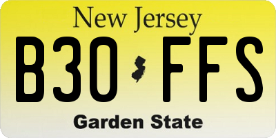 NJ license plate B30FFS