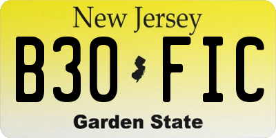 NJ license plate B30FIC