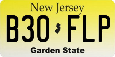 NJ license plate B30FLP