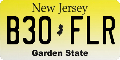 NJ license plate B30FLR