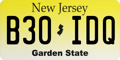 NJ license plate B30IDQ