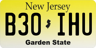 NJ license plate B30IHU
