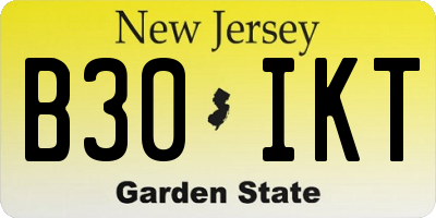 NJ license plate B30IKT