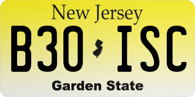 NJ license plate B30ISC