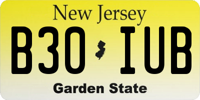 NJ license plate B30IUB