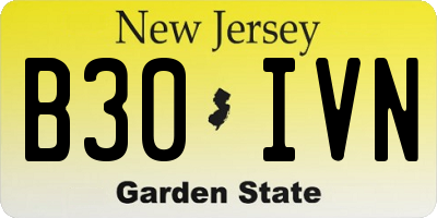 NJ license plate B30IVN