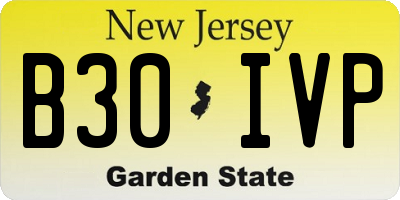NJ license plate B30IVP