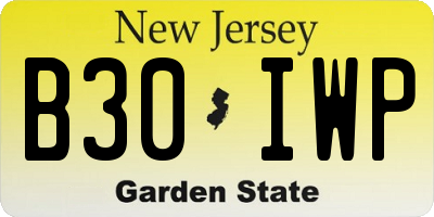 NJ license plate B30IWP