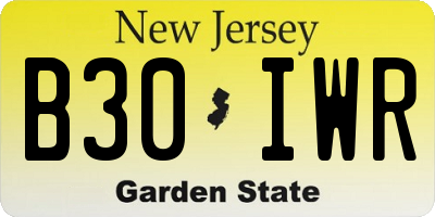 NJ license plate B30IWR