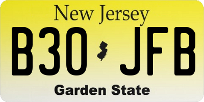 NJ license plate B30JFB