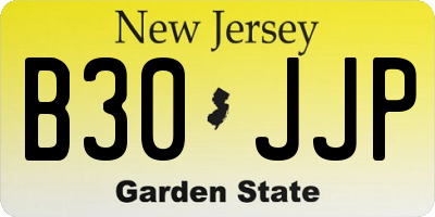 NJ license plate B30JJP