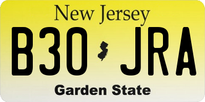 NJ license plate B30JRA