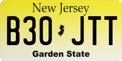 NJ license plate B30JTT