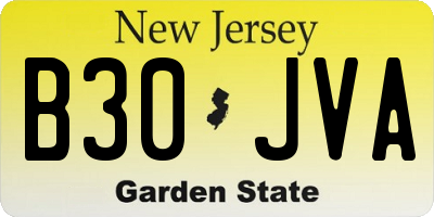 NJ license plate B30JVA