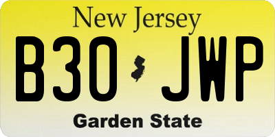 NJ license plate B30JWP