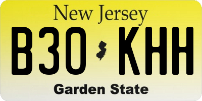NJ license plate B30KHH