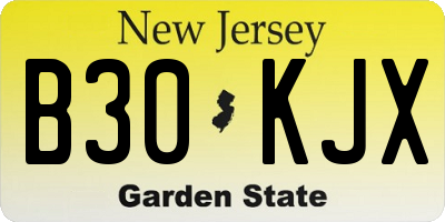NJ license plate B30KJX