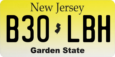 NJ license plate B30LBH