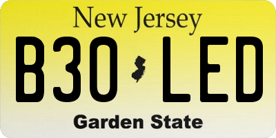 NJ license plate B30LED