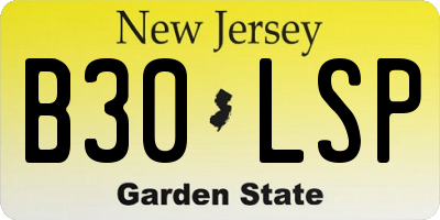 NJ license plate B30LSP