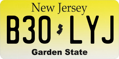 NJ license plate B30LYJ