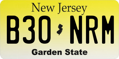 NJ license plate B30NRM