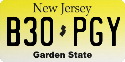 NJ license plate B30PGY