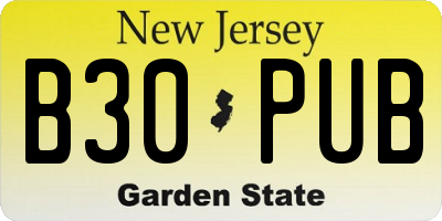 NJ license plate B30PUB