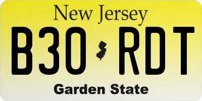 NJ license plate B30RDT