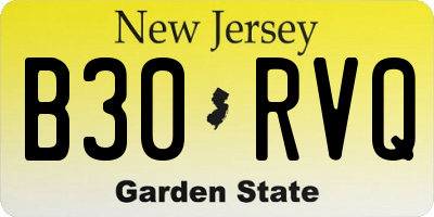 NJ license plate B30RVQ