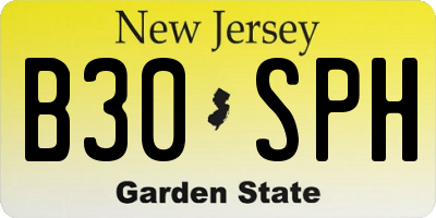 NJ license plate B30SPH