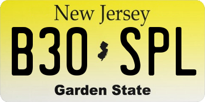 NJ license plate B30SPL