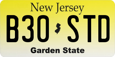 NJ license plate B30STD