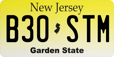NJ license plate B30STM