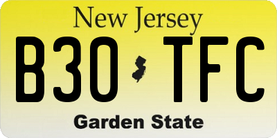 NJ license plate B30TFC