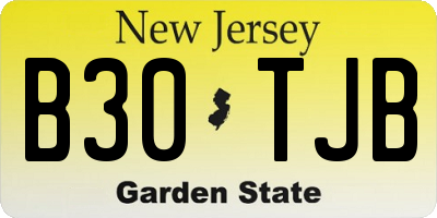 NJ license plate B30TJB