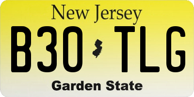 NJ license plate B30TLG