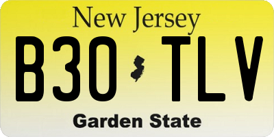 NJ license plate B30TLV