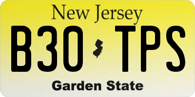NJ license plate B30TPS