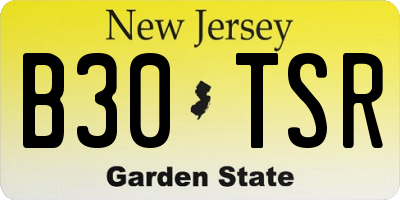 NJ license plate B30TSR